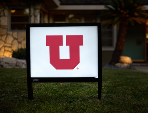 Utah "U" White Yardsy Sign - Hero