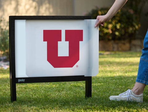 Utah "U" White Yardsy Sign - Interchangeable