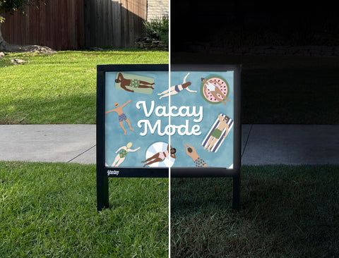 Vacay Mode Yardsy Sign - Day Night