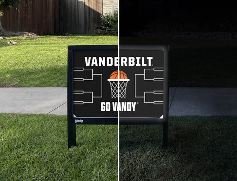 Vanderbilt Basketball Yardsy Sign - Day Night