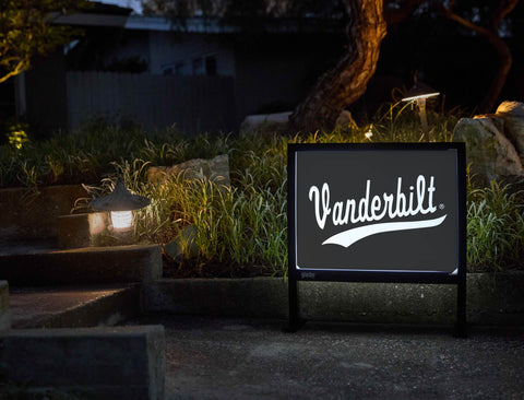 Vanderbilt University Script Black Yardsy Sign - Flat Feet