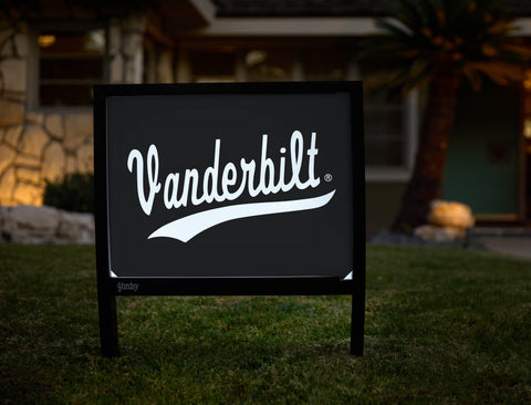 Vanderbilt University Script Black Yardsy Sign - Hero