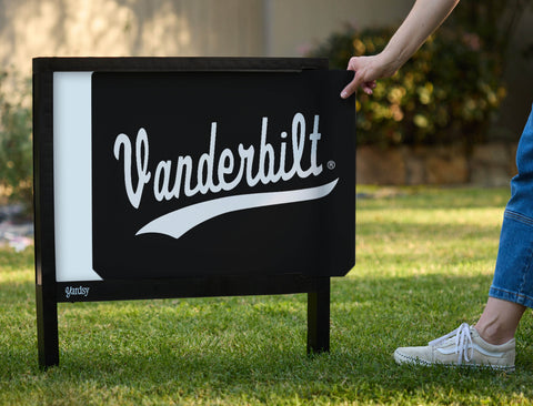 Vanderbilt University Script Black Yardsy Sign - Interchangeable
