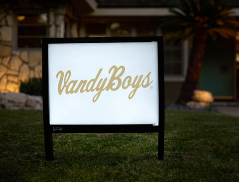 Vanderbilt University Vandy Boys Script White Yardsy Sign - Hero