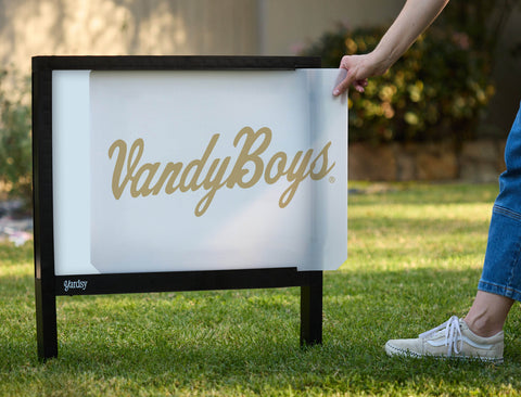 Vanderbilt University Vandy Boys Script White Yardsy Sign - Interchangeable