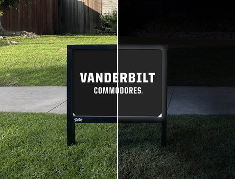 Vanderbilt University Wordmark Black Yardsy Sign - Day Night
