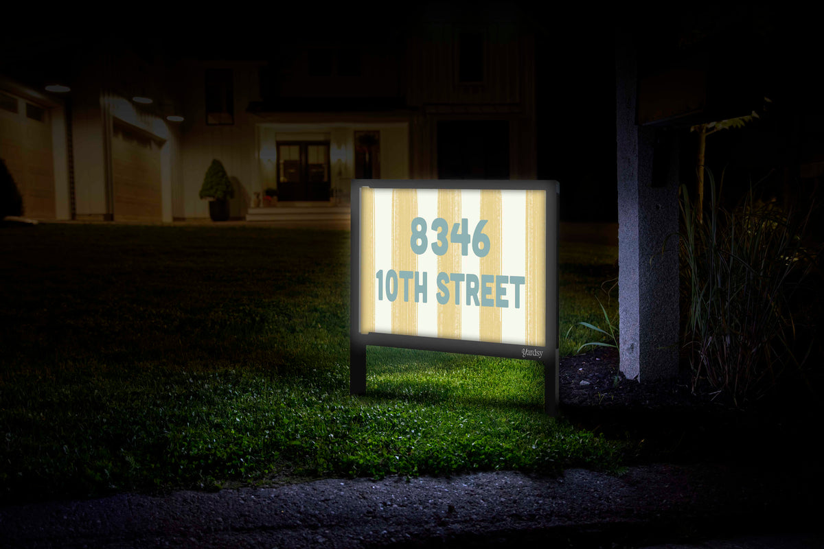 Vintage Stripes Address Custom Yardsy Sign