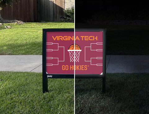 Virginia Tech Basketball Yardsy Sign - Day Night