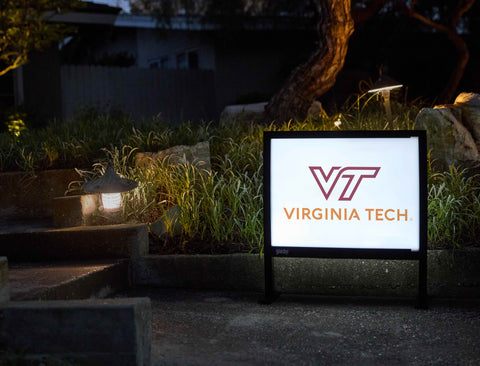 Virginia Tech Institutional Mark White Yardsy Sign - Flat Feet