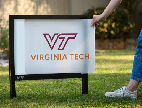 Virginia Tech Institutional Mark White Yardsy Sign - Interchangeable