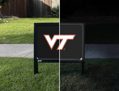Virginia Tech VT Athletics Mark Black Yardsy Sign - Day Night
