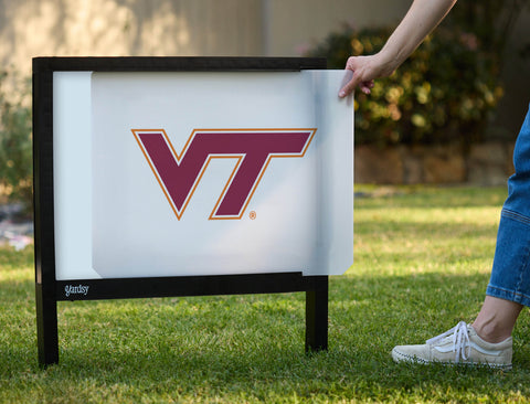 Virginia Tech VT Athletics Mark White Yardsy Sign - Interchangeable