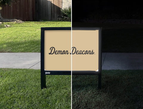 Demon Deacons Script Gold Yardsy Sign - Day Night