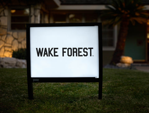 Wake Forest White Yardsy Sign - Hero