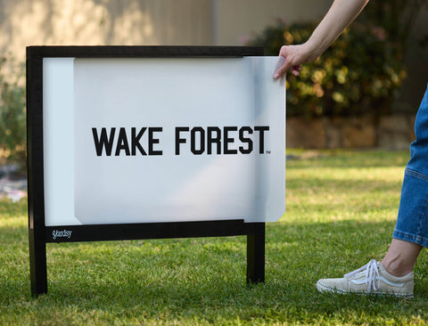 Wake Forest White Yardsy Sign - Interchangeable