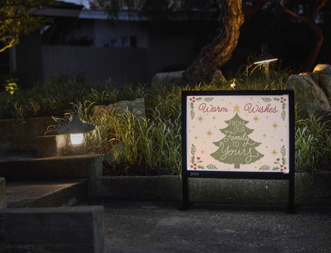 Warm Wishes, From Our Family To Yours Yardsy Sign - Flat Feet