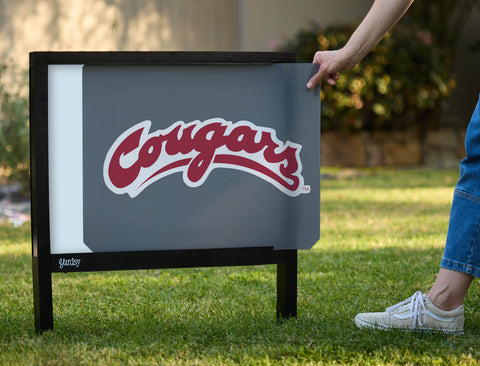 Washington State Cougars Wordmark Gray Yardsy Sign - Interchangeable