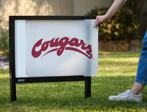 Washington State Cougars Wordmark White Yardsy Sign - Interchangeable
