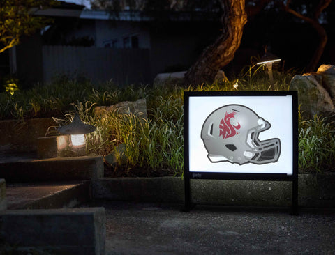 Washington State Gray Helmet Mark White Yardsy Sign - Flat Feet