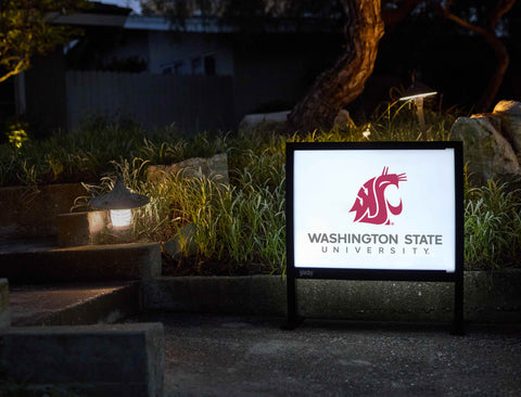 Washington State Institutional Mark White Yardsy Sign - Flat Feet