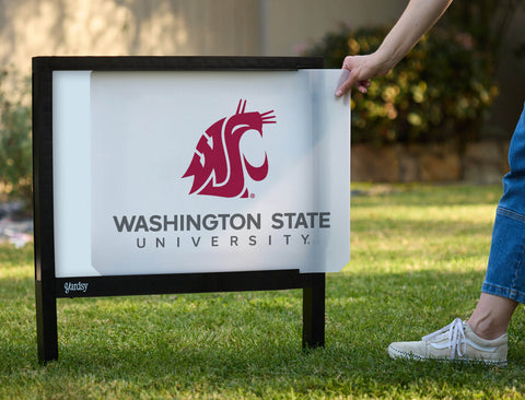 Washington State Institutional Mark White Yardsy Sign - Interchangeable