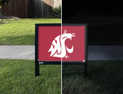 Washington State Primary Mark Crimson Yardsy Sign - Day Night