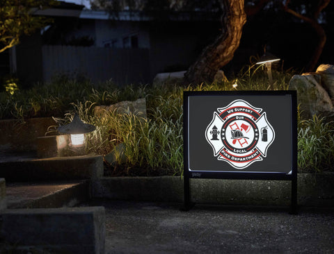 We Support Local Fire Department Yardsy Sign - Flat Feet