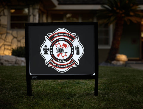 We Support Local Fire Department Yardsy Sign - Hero