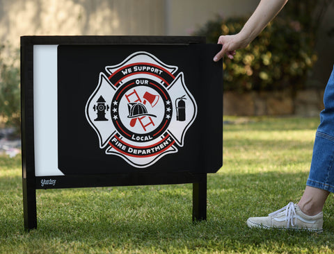 We Support Local Fire Department Yardsy Sign - Interchangeable