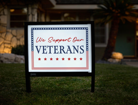 We Support Our Veterans Yardsy Sign - Hero