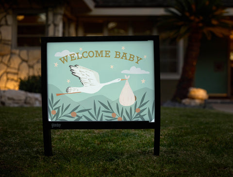 Welcome Baby Stork Yardsy Sign - Hero