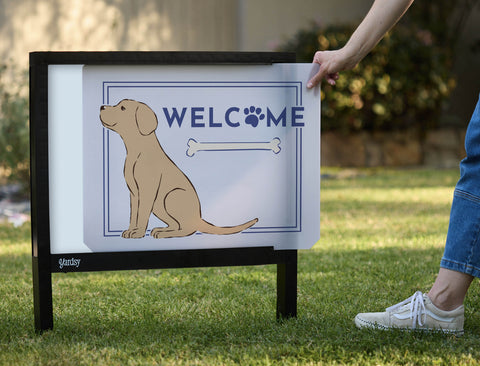 Welcome Dog Yardsy Sign - Interchangeable