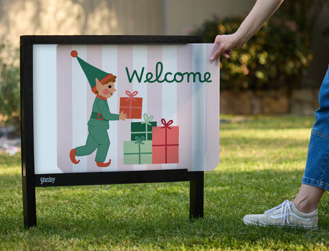 Welcome Elf Yardsy Sign - Interchangeable
