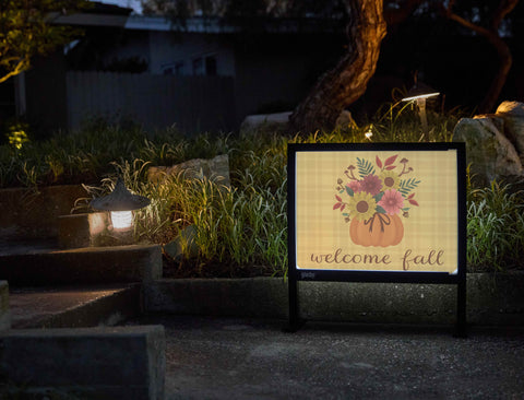 Welcome Fall Pumpkin Bouquet Autumn Yardsy Sign - Flat Feet