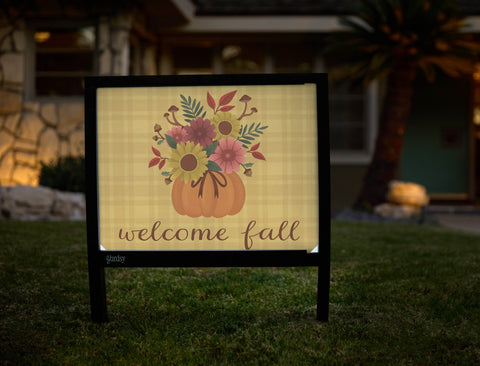 Welcome Fall Pumpkin Bouquet Autumn Yardsy Sign - Hero