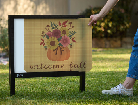 Welcome Fall Pumpkin Bouquet Autumn Yardsy Sign - Interchangeable
