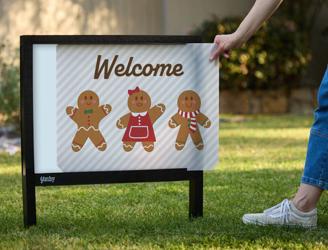 Welcome Gingerbread Yardsy Sign - Interchangeable