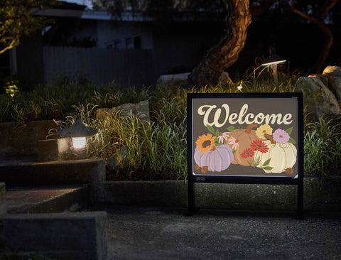Welcome Pumpkins Autumn Yardsy Sign - Flat Feet