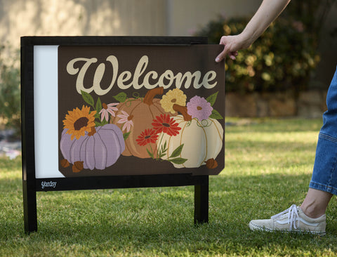 Welcome Pumpkins Autumn Yardsy Sign - Interchangeable