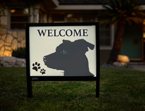 Welcome Puppy Dog Silhouette Yardsy Sign - Hero