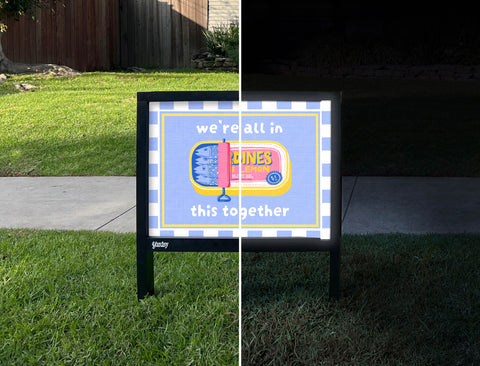 We're All In This Together Yardsy Sign - Day Night