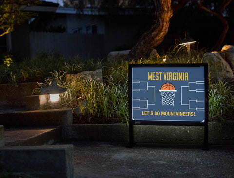 West Virginia Basketball Yardsy Sign - Flat Feet