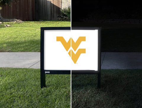 West Virginia Gold Primary Mark White Yardsy Sign - Day Night