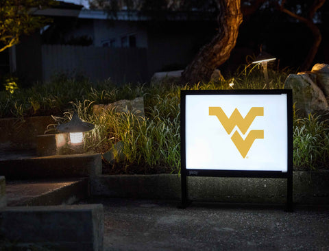 West Virginia Gold Primary Mark White Yardsy Sign - Flat Feet