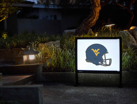 West Virginia Helmet Blue Mark White Yardsy Sign - Flat Feet