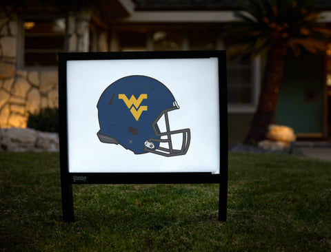 West Virginia Helmet Blue Mark White Yardsy Sign - Hero