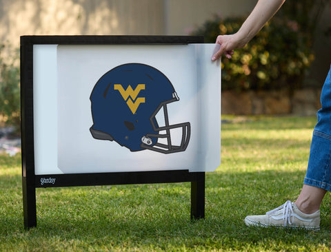 West Virginia Helmet Blue Mark White Yardsy Sign - Interchangeable