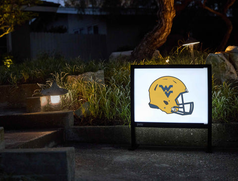 West Virginia Helmet Gold Mark White Yardsy Sign - Flat Feet