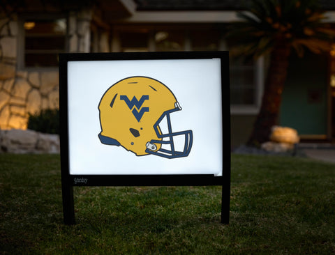 West Virginia Helmet Gold Mark White Yardsy Sign - Hero