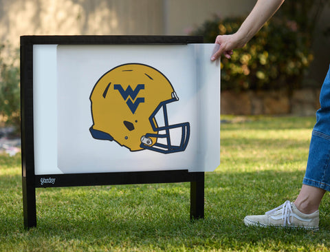 West Virginia Helmet Gold Mark White Yardsy Sign - Interchangeable